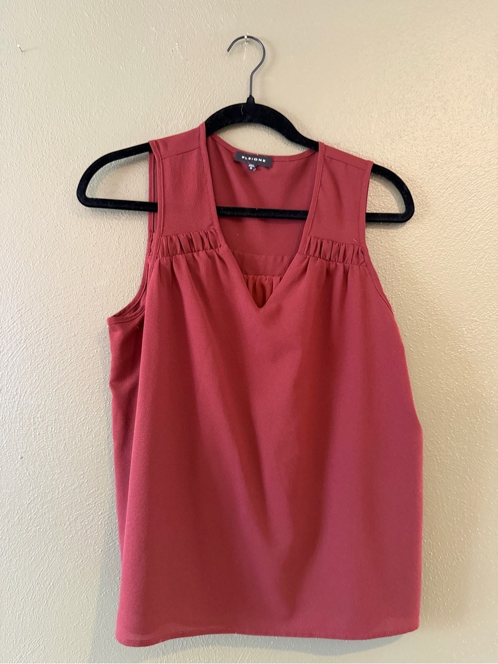 Pleione Sleeveless V-Neck Camisole in dark roseberry